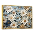 thumbnail image 2 of Designart "Blue Blooms Of Zinnias" Zinnias Floater Framed Canvas Prints, 2 of 5