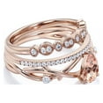 thumbnail image 2 of Boho & hippie 2.10 Carat Pear Cut Morganite And Diamond Moissanite Unique Engagement Ring, Wedding Ring, Inspired And Branch Ring in 925 Sterling Silver With 18k Rose Gold Plating, Trio Ring Set, 2 of 3