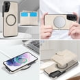 thumbnail image 5 of ELEHOLD Case for Samsung Galaxy S23, 2-in-1 Magnetic Shockproof Leather Wallet Flip Case Cover, Detachable Card Holder with Stand,White, 5 of 5