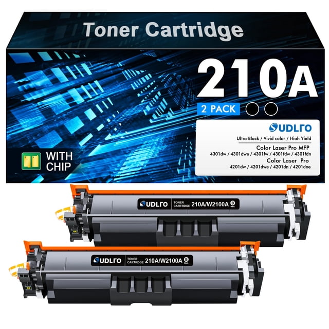 Cartuchos de tóner SUDLTO 210A negros, paquete de 2 para HP Color Laser