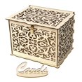thumbnail image 1 of CIMAXIC wedding Wood Wedding Storage Box Flower Box for Wedding Party Gathering (One Key, 12 Rubber Rings, Small Size),9.84"X7.87"X7.2", 1 of 4