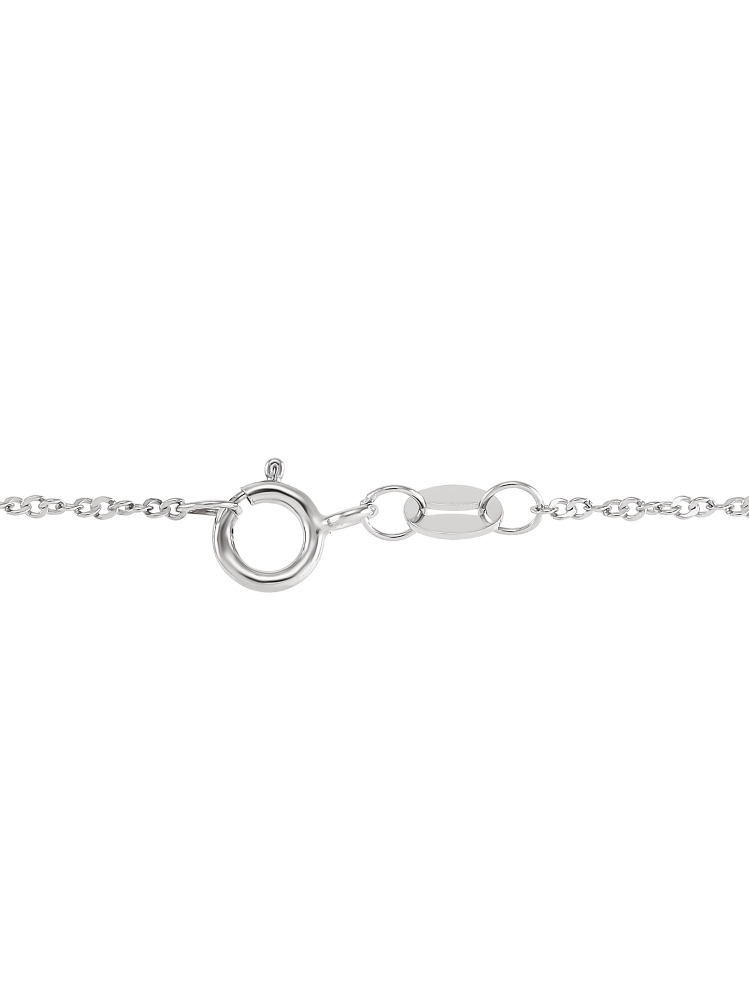Brilliance Fine Jewelry Oval Mother of Pearl Crystal Angel Pendant in Sterling Silver,18"
