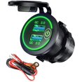 thumbnail image 1 of Quick Charge 3.0 USB Car Charger with Switch, Waterproof Dual USB QC 3.0 Fast Charger Socket 36W/12V Power Outlet for Marine Boat Rv Motorcycle Truck Golf Cart (Green), 1 of 7