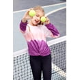 thumbnail image 3 of Oudiya Girls Twist Front Tie Dye Sweatshirt Casual Long Sleeve Pullover Crop Tops for Kids 4-12Y, 3 of 7
