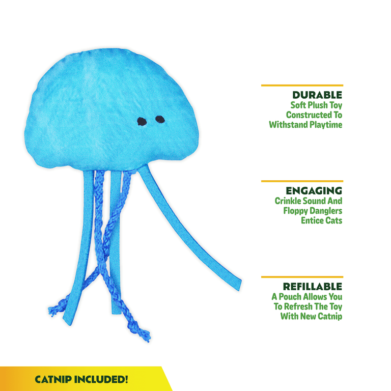 Kitty Ka-Zoom Refillable Jellyfish Catnip Toy photo 2