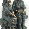 thumbnail image 5 of Alpine Corporation 16" Tall Indoor/Outdoor Girl and Boy Sitting on Bench with Puppy Statue Yard Art Decoration, 5 of 12