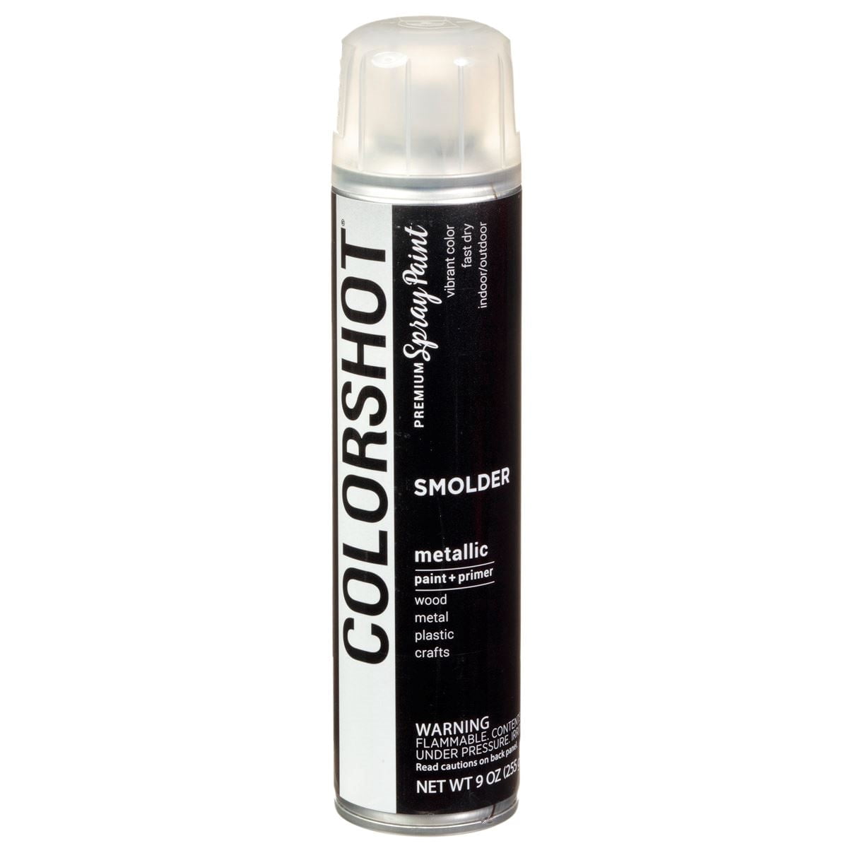(2 pack) COLORSHOT Metallic Spray Paint, Smolder (Black), 9 oz, Fast-Drying Acrylic Paint, Indoor & Outdoor Use