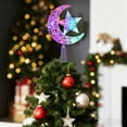thumbnail image 6 of Glowing Christmas Tree Topper, LED Light-Up Moon and Star Decoration with 3 Color Options for Decor(A), 6 of 6