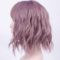 thumbnail image 4 of Pelucas para mujer con pelo corto ondulado, adecuadas para fiestas, Halloween, juegos de rol, color morado claro, 4 of 5