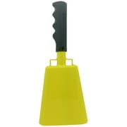 9.6 inch Yellow Bell Black Handle Cowbell with Stick Grip Handle Used for Cheering at Sporting Events - Cow Bell by Stewart Trading