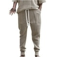 thumbnail image 2 of Mefallenssiah Men'S Solid Color Sport Loose Pleated Small Legs Lace-Up Solid Color Full Length Pants, 2 of 5