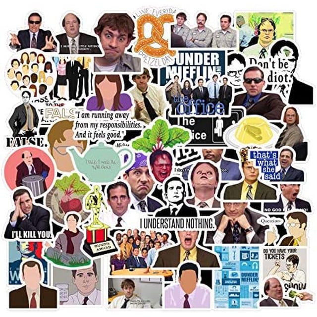 The Office Stickers 50 piezas Meme Stickers paquete de 4 JAMW Sencillez