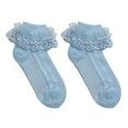 thumbnail image 2 of Dengjunhu 1Pair Socks Solid Color Anti-skid Cotton Baby Girls Lace Socks for Dancing, 2 of 6
