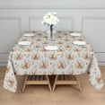 thumbnail image 3 of Beige Highland Cow Flower Pattern Square Tablecloth,Waterproof Square Table Cover,Wipeable Spillproof Washable Table Cover for Home Kitchen Party Decor 42"X42"(107x107cm), 3 of 6