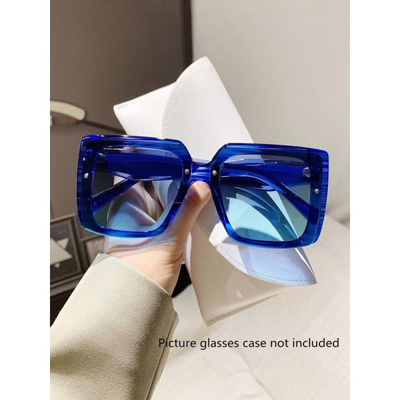 Kaya Women's Oversized Square Sunglasses, Blue Gradient Lens UV400 Protection Shades, Fashion Eyewear for Beach, Travel & Daily Wear