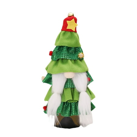 

Christmas Tree Wine Bottle Covers Decorations Champagne Toppers Coats for Home Holiday Table Party