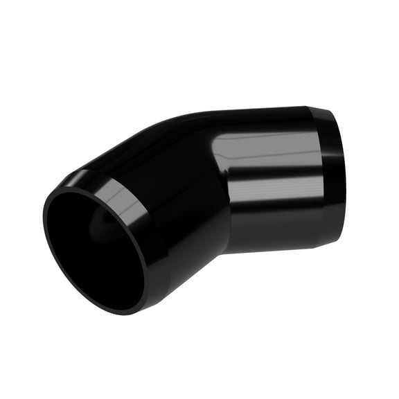 FORMUFIT F00145E-BK-4 45 degree Elbow PVC Fitting, Furniture Grade, 1" Size, Black, 4-Pack