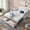 Beige, variant on Noble House Nevaeh Twin Upholstered Linen Daybed, Extendable Twin to King Trundle Bed Frame with Storage Drawers, Gray