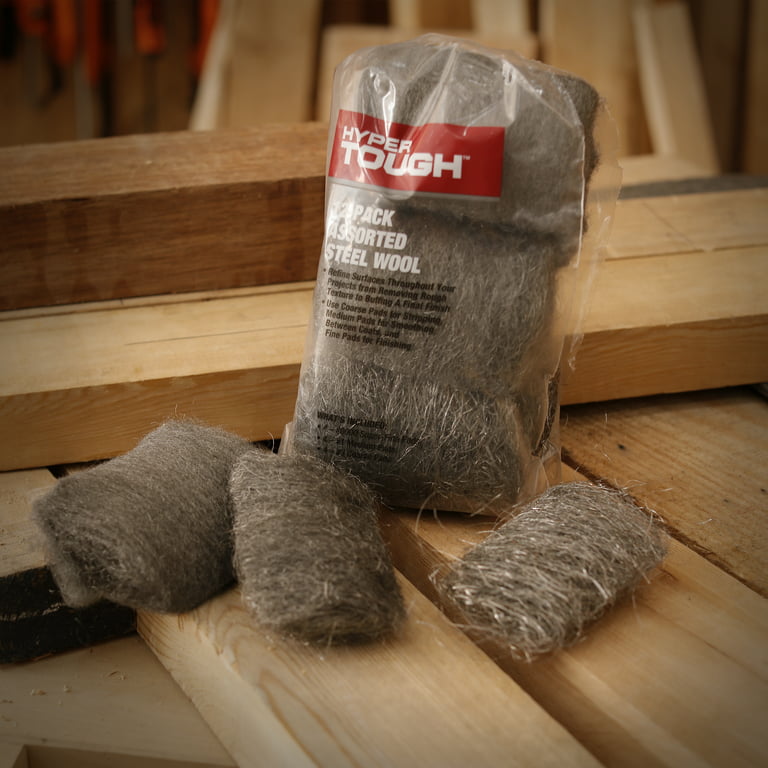 Hyper Tough Multi Grade Assorted Steel Wool Pads, 12-Pack, Model 2148 