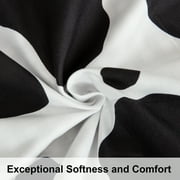 Ntbay 3-Pieces Microfiber Ultra Soft Cow Print Duvet Cover Set with Zipper Closure and Corner Ties, Black and White, Queen