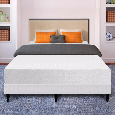 Best Price Mattress 10 Inch Memory Foam Mattress and New Innovative Steel Platform Bed Set, Multiple