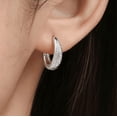 thumbnail image 2 of Small Chunky Hoop Earrings for Women, 18K Gold Plated Thick Lightweight Everyday Fashion Earrings with Silver Tone Post, 2 of 5