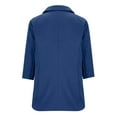 thumbnail image 5 of Yigetop Blazers for Women Business Casual, Ladies' Button Down Solid Color Cardigan Small Suit with Pockets and Three Quarter Sleeves 3/4 Sleeve Blazer for Women Blue L, 5 of 5