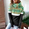 thumbnail image 2 of Mujeres moda casual bufanda cuello tribu impreso manga larga sudadera tops blusa Fridja  nalpqowj2761, 2 of 6
