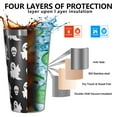thumbnail image 3 of 16oz Tumblers Black Halloween Ghosts and Skulls Stainless Steel Vacuum Insulated Double Wall Travel Tumbler Cups Mug with Lid and Straw,Cleaning Brush for Coffee,Tea, 3 of 4