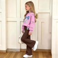 thumbnail image 6 of Iyufng Fall 2 Piece Sets for Girls, Bow Decor Top with Slightly Flared Pant Set, Girls Printed Tracksuits, Ages 5–15 Multiple Colors, 6 of 7