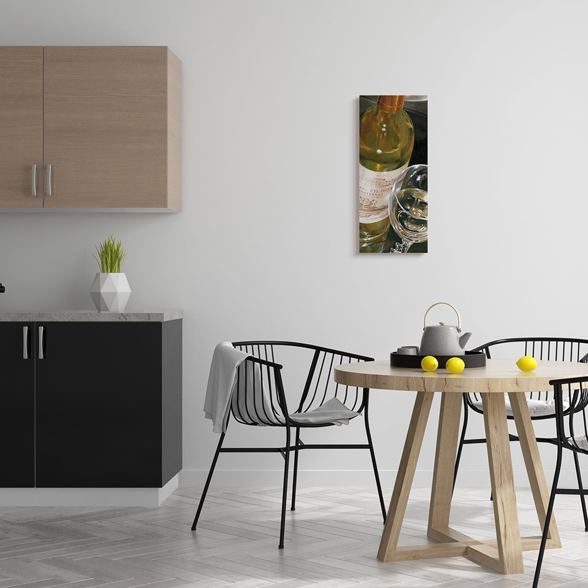 Stupell Industries White Wine Bottle and Glass Realistic Painting Canvas Wall Art by Stefano Ferreri