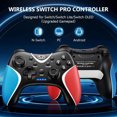 thumbnail image 2 of Mando de videojuegos compatible con Nintendo Switch/Lite/OLED/PC, mando inalámbrico con botones programables, eje giroscópico, función turbo y doble vibración, 2 of 7