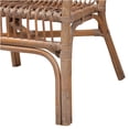 thumbnail image 5 of JERFIT Bohemian Rattan Armchair, Brown Wicker Chair with Ergonomic Armrests and Openwork Back, Handwoven Natural Material Accent Chair for Living Room, Patio, Garden, 5 of 6
