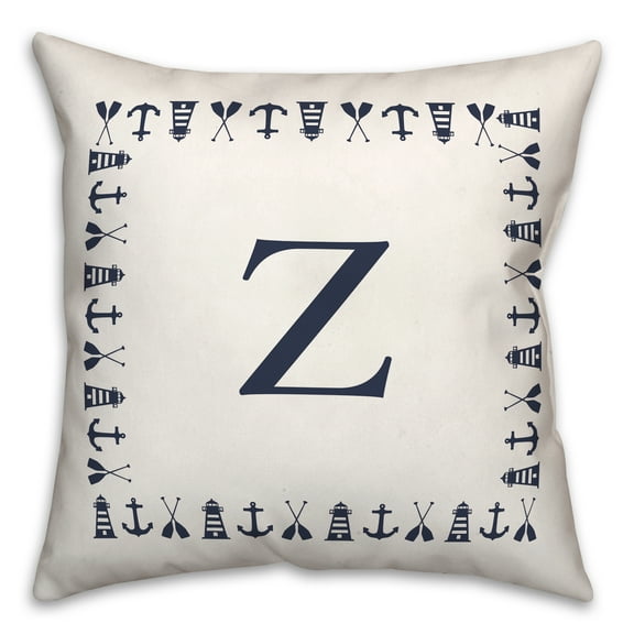 Creative Products Nautical Monogram - Z 18x18 Indoor / Outdoor Pillow