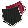 thumbnail image 2 of Feancey 2 Pack Lounge Shorts for Women Homewear Yoga Workout Shorts Elastic Waistband Dolphin Shorts Color Block Casual Summer Hotpants Wine M, 2 of 3