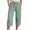 Mint Green, variant on ABATAB Womens Capri Pants Casual Summer Cotton Linen Capris Drawstring Elastic Waisted Wide Leg Cropped Trouser