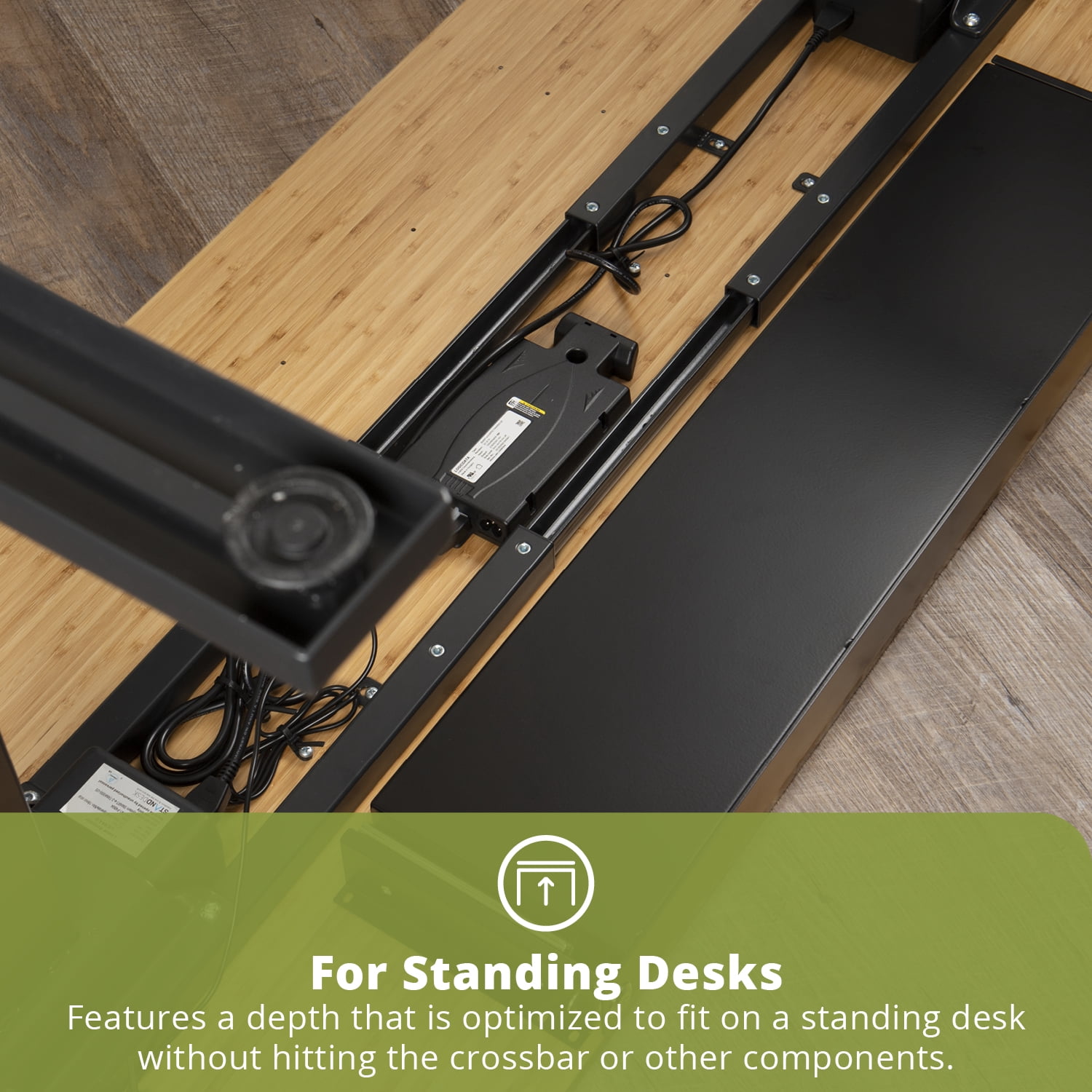 PERFECT POSTURE under desk drawer with lock, smooth-glide slim design, 33 in x 7.5 in (Gray)