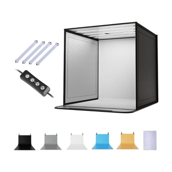 Caja de luz para fotos, portátil y plegable con 5 fondos para estudio fotográfico. 40 centímetros
