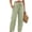 Green #044, variant on Linen Pants for Women Beach Vacation High Waist Elastic Drawstring Straight Leg Long Trousers with Pockets, XL