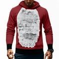 thumbnail image 2 of KeShDi Faux Fur Coat Men's Velvet Christmas Antlers Hoodie with Hairy Color Blocked Sweatshirt Red S, 2 of 7