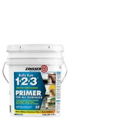 White, Zinsser Bulls Eye 1-2-3 Primer for All Surfaces Flat, 5 Gallon