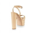 thumbnail image 3 of Schutz Kaila Light Nude Womens Platform Dress High Heeled Ankle Strap Sandals (Light Beige, 11), 3 of 4
