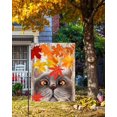 thumbnail image 5 of Autumn Fall Maple Leaves Cat Seasonal Nature Scenery Landscape Garden Yard Flag 12 x 18 Inch, Double Sided Outdoor Decorative Welcome flags Banners for Home House Lawn Patio, 5 of 5
