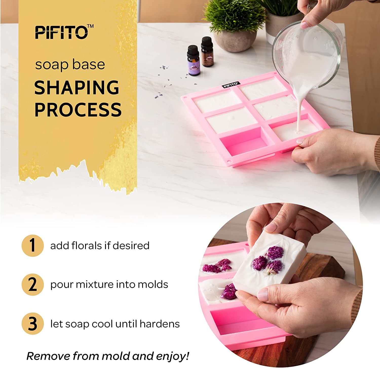 Pifito Mango Butter Melt and Pour Soap Base (5 lb) │ Bulk Premium 100% Natural Glycerin Soap Base │ Luxurious Soap Making Supplies