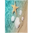 thumbnail image 2 of SKYSONIC Beautiful Beach Shells and Starfish Rectangle Tablecloth,Dinner Table Cover for Outdoor & Indoor Patio, Picnic, BBQ, Holiday Party 60x90In, 2 of 7