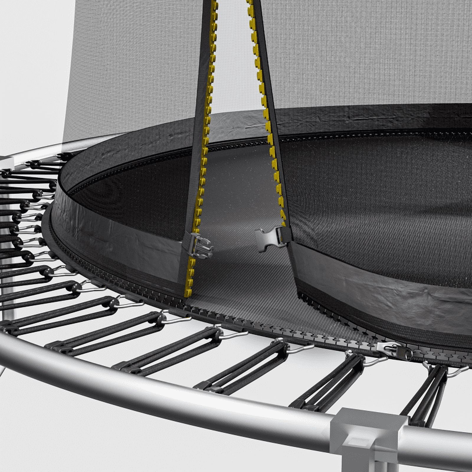 6FT Trampoline for Kids, 72" Outdoor Backyard Trampoline with Safety Enclosure Net, Springfree Bungee Trampoline, Heavy-Duty Galvanized Steel Frame Black