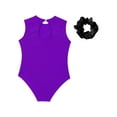 thumbnail image 4 of TTAO Gymnastics Leotards for Girls Practice Outfits Tumbling Ballet Dance Unitard Sleeveless Bodysuit Purple 8, 4 of 5