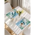 thumbnail image 5 of Coastal Turtle Placemats Set of 12, Nautical Ocean Shells Seaweeds Starfish Placemats for Dining Table, Place Mats for Kitchen Tabletop, Waterproof Wipeable Dining Table Mats Set, 5 of 9
