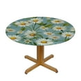 thumbnail image 3 of JEUXUS White Daisy Watercolor Floral Round Table cover, Teal Circle Table Cover Stain Resistance Water Repellent Free Table Cloth for Home Kitchen Dining Party Indoor Outdoor, 3 of 7