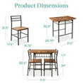 thumbnail image 4 of Best Choice Products 3-Piece Modern Dining Set, Square Table & Chairs Set w/ Steel Frame, Storage Rack - Medium Brown/Black, 4 of 9